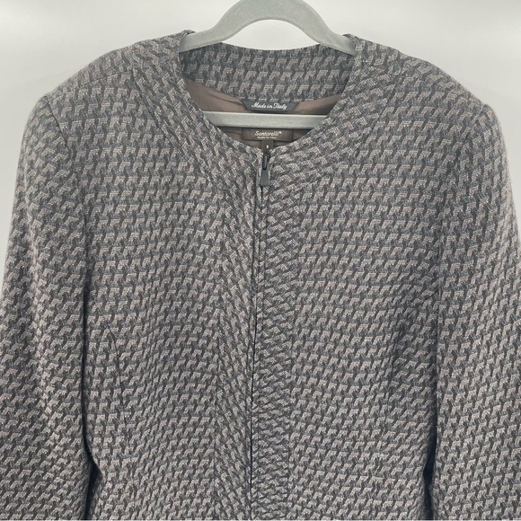 Santorelli 100% Wool Made in Italy Lined Long Sleeve Two Zipper Blazer Jacket - Picture 3 of 11